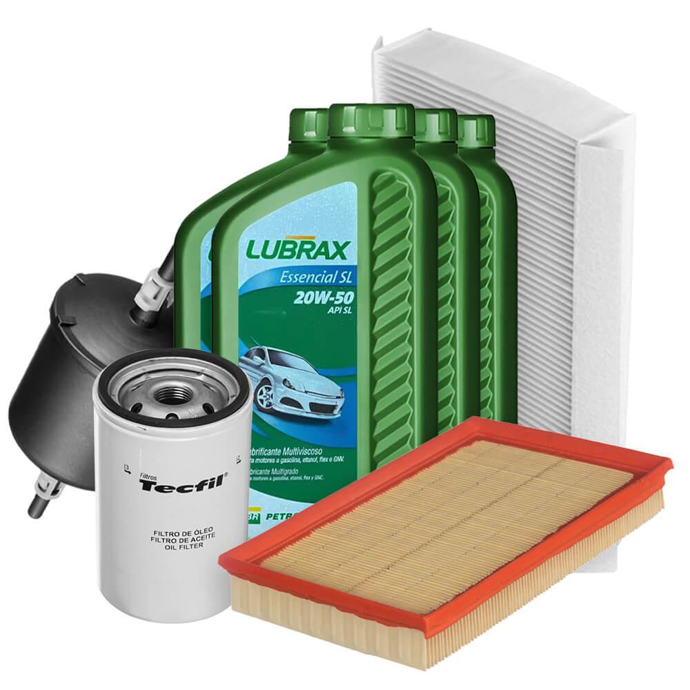 Kit Revisão Óleo 20w50 Lubrax + Filtros Gol G2 G3 Gasolina