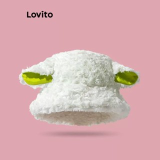 Lovito Chapéu Felpudo Básico Simples para Mulheres LFA05395 (Branco)