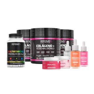3 Colágenos Verisol com Ácido Hialurônico + Skin Care + Multivitamínico - Renova Be