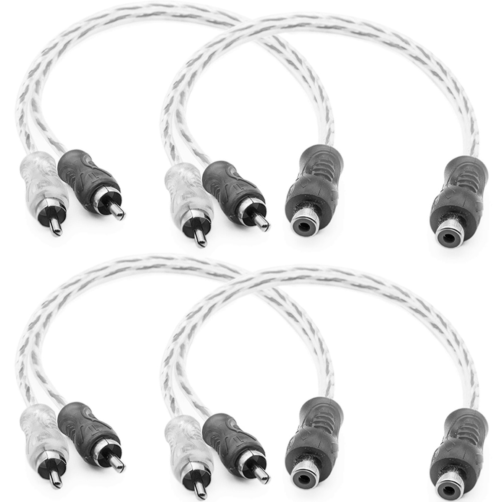 4 Cabo Y RCA Blindado 1 Femea 2 Macho Injetado Preto 4mm - Audio