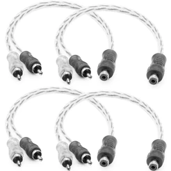 4 Cabo Y RCA Blindado 1 Femea 2 Macho Injetado Preto 4mm