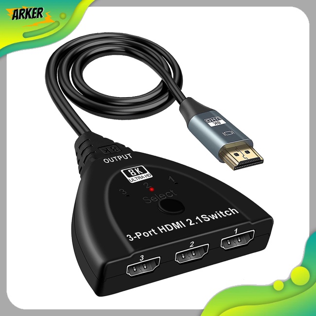 Disponível Switch Splitter Compatível Forhdmi 8k 2.1 Switcher Selector Caixa 4k 120hz 3 In 1 Out 3 Chave De Porta Para Tv