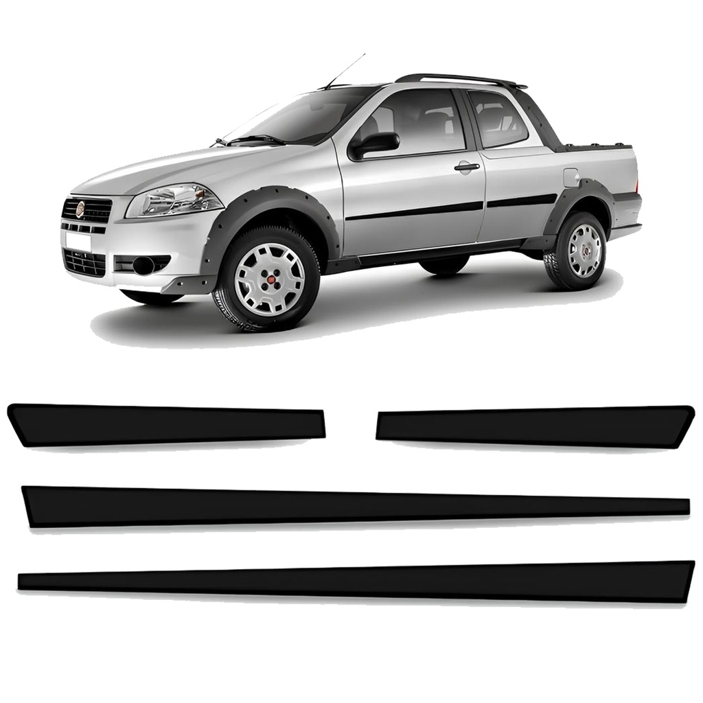 Jogo Friso Lateral Strada 2005 2006 2007 2008 2009 2010 Preto