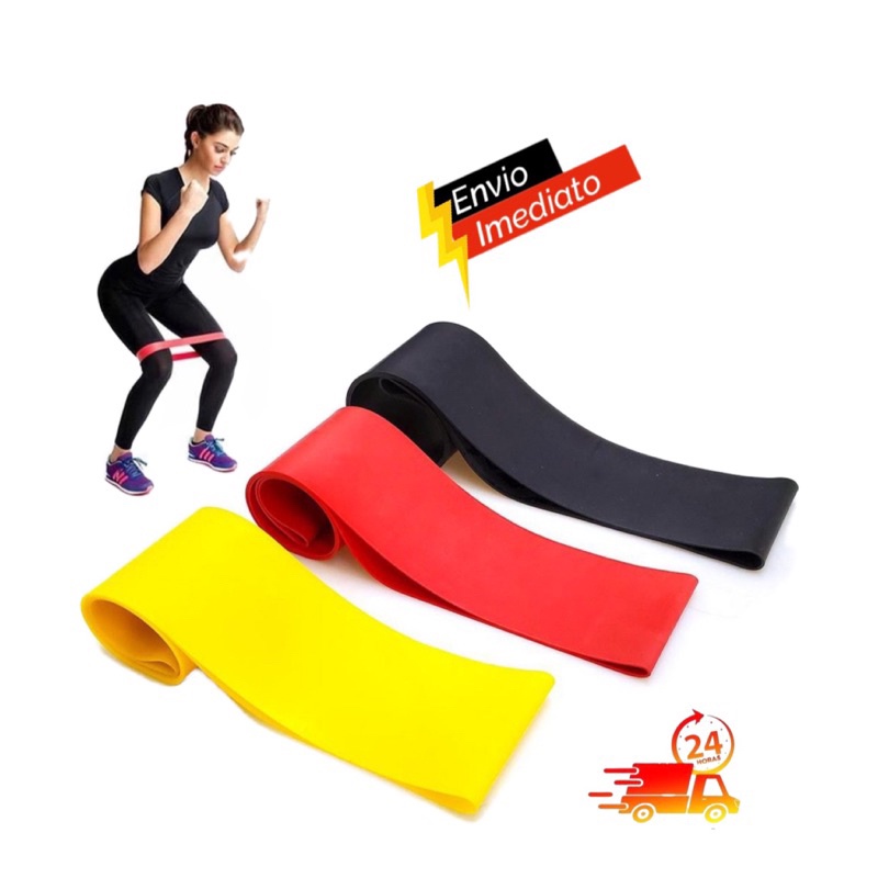 Kit 3 Mini Bands Extra Forte, Forte e Média Funcional Elástico