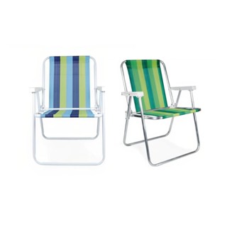 KIT 02 CADEIRA PRAIA VARANDA ALTA 110KG PRAIA CAMPING