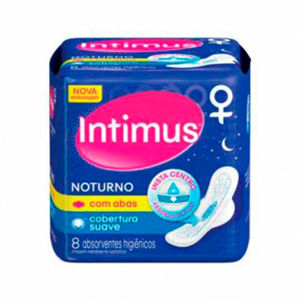 Absorvente Intimus com Abas Noturno Suave com 8un