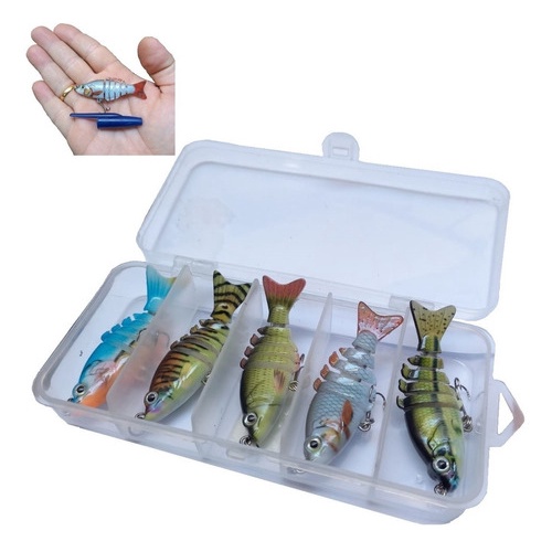 Isca Lambari Artificial Articulada 6cm C/ Estojo - 5 Unidade
