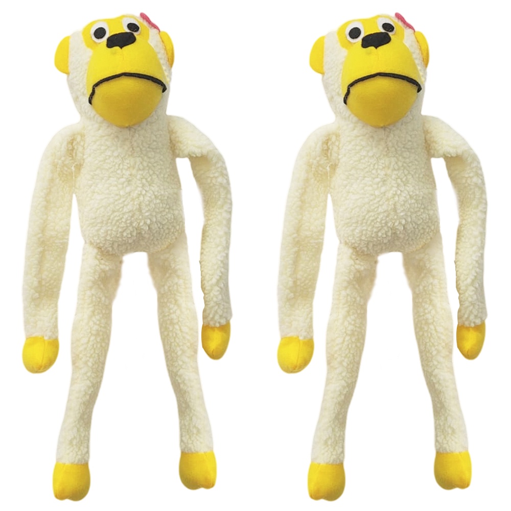 Kit 2 Brinquedo Cachorro Pelúcia Macaco 40 cm com Apito Savana Pet