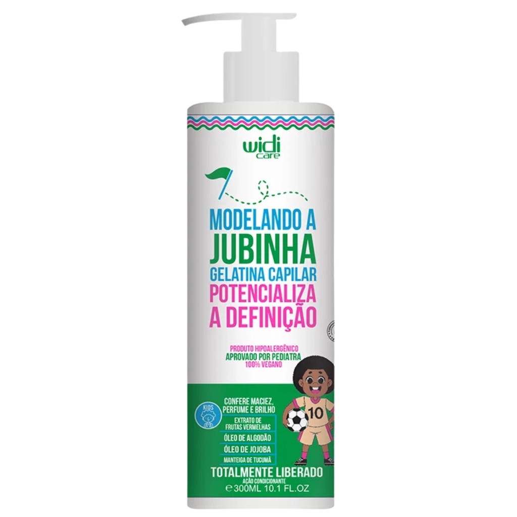 Gelatina Modelando A Jubinha Widi Care Infantil Vegano Modelador Cachos Hipoalergenico 300g