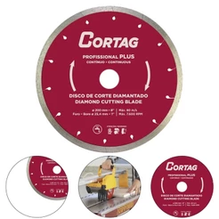 Disco De Corte Diamantado Continuo Profissional Plus 200mm - Cortag Discão Makitão Bancada Cortar