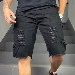 Shorts masculinos Jeans rasgados Estilo fashion masculino Outlet de fábrica em Oferta na Shopee