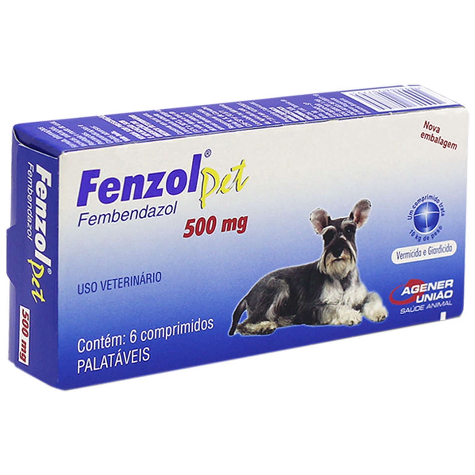 Fenzol Pet 500mg Vermífugo Cães Agener - 6 Comprimidos