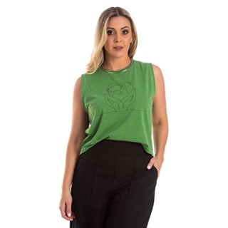 Blusa Regata Feminina Estonada Sem Manga Verão