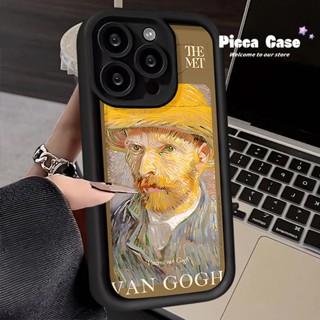 Pintura Artística Vintage Van Gogh Retrato Caixa Macia Compatível Para IPhone 15 14 11 7Plus 12 13 Pro Max 6 6s 7 8 15 Plus XR X XS SE 2020 Telefone Traseiro À Prova De Choque Com Olhos De Anjo