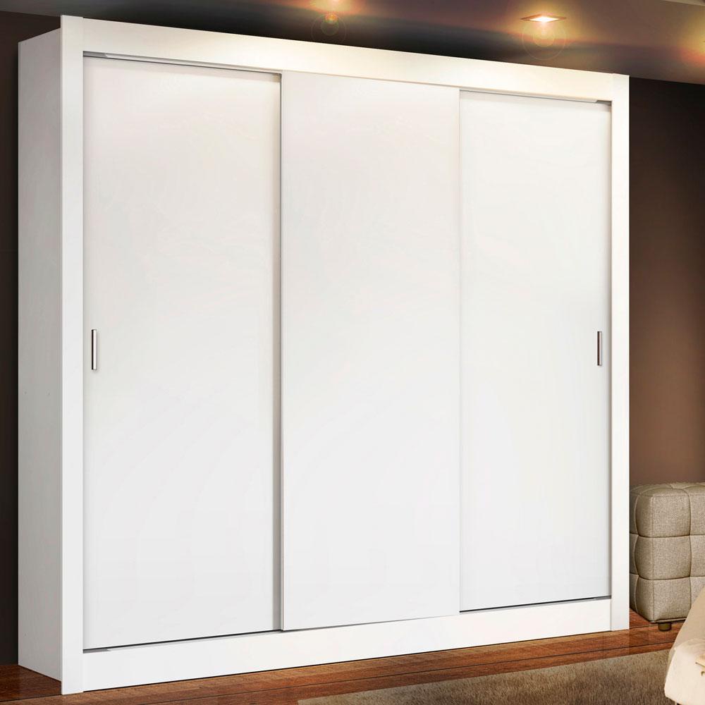 Guarda Roupa Casal Madesa Lyon 3 Portas de Correr 2 Gavetas - Branco em Oferta na Shopee