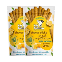 KIT 2 Petisco Pet Delícia Cães Cheese Sticks 120g