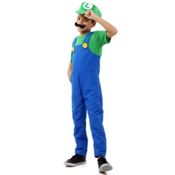 Fantasia Infantil Luigi Macacão Com Pigode E Chapéu - Mario