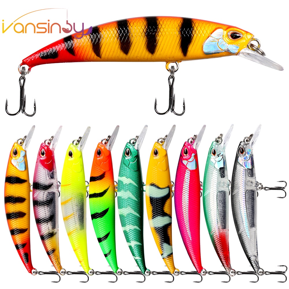 Isca de Pesca 7cm/9g Sinking Minnow De Minneve Afundando Engodo De Camarão Fantasma Água De Lança Longo Isca Dura Traço