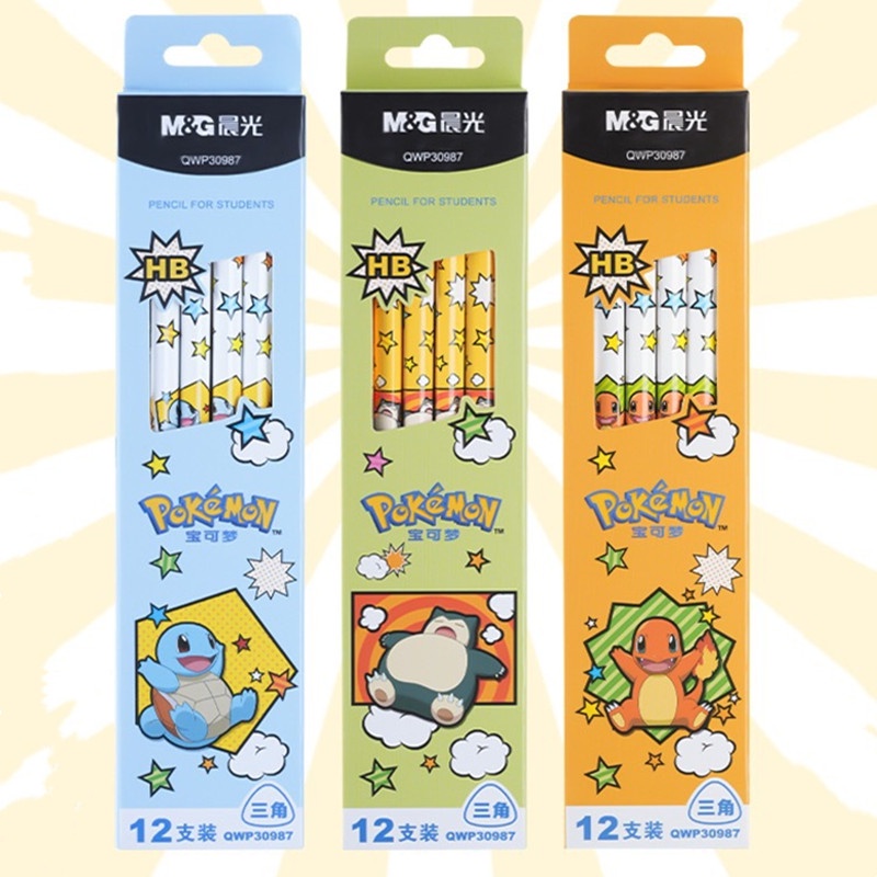 12pcs/set Lápis Pokemon Com Apagador 2B/HB De Madeira Para Estudantes Papelaria Crianças Presente De Aniversário De Férias