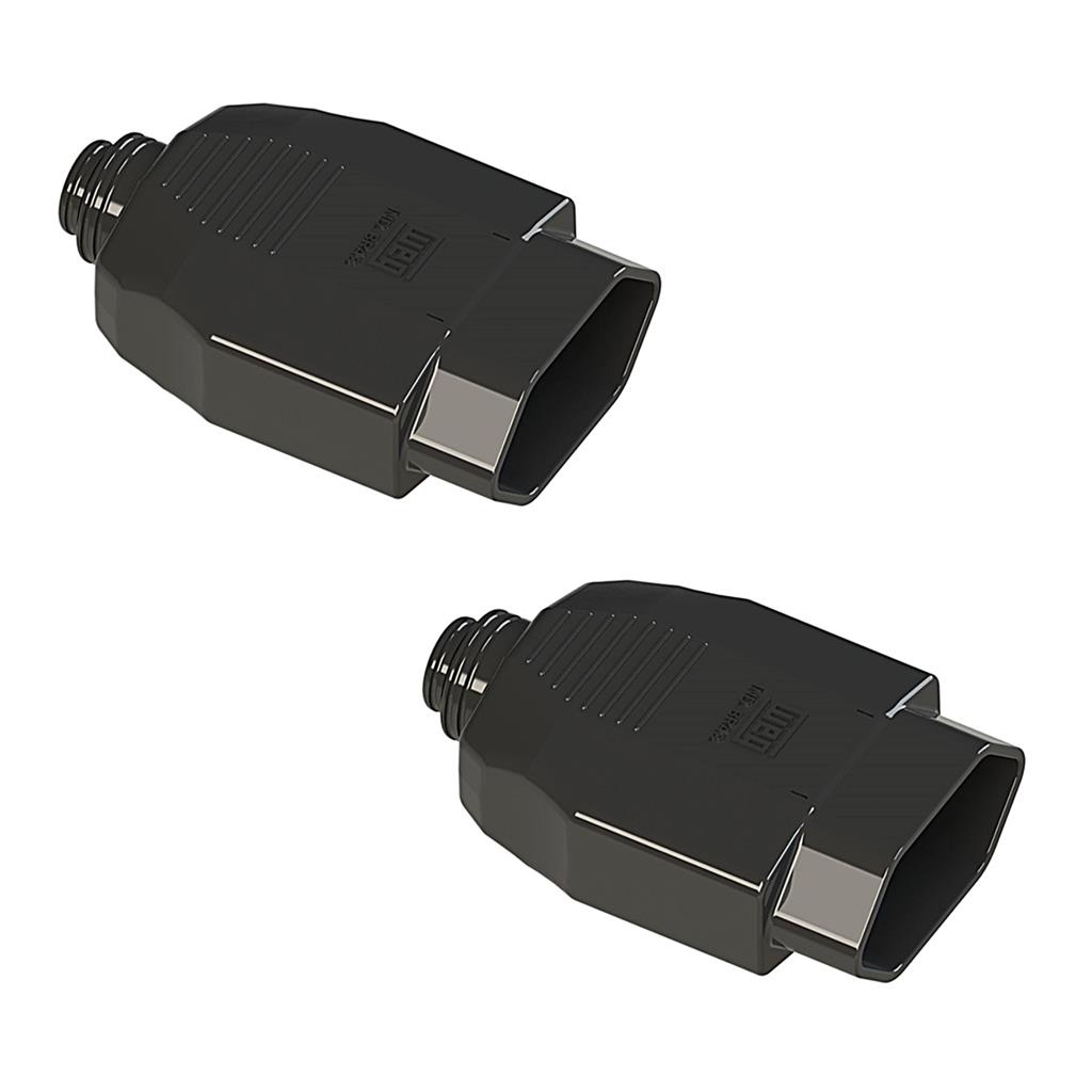 Kit 2 Plugues Femeas 2P+T 20A 250V Preto Axial Prensa Cabo em Oferta na Shopee