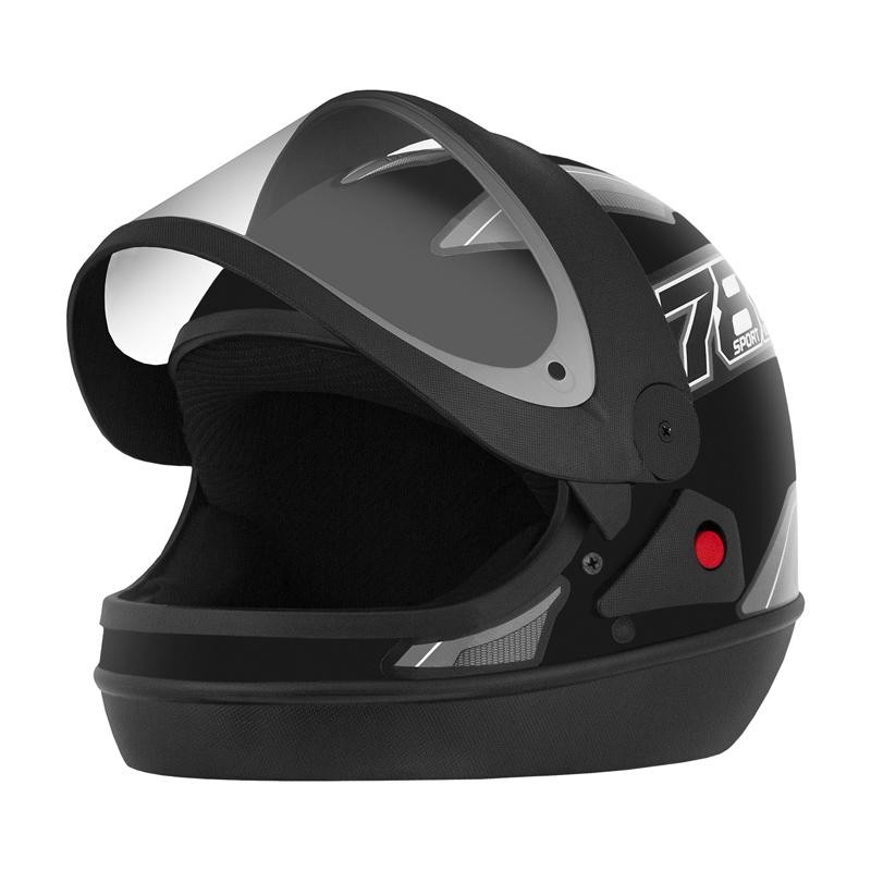 Capacete Moto Preto Fosco/Cinza New Sm Auto 60