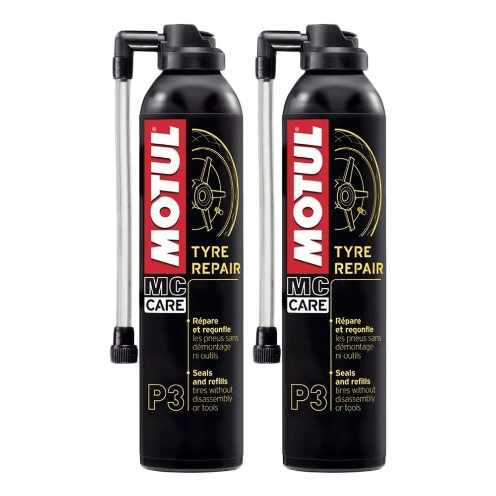 KIT 2 REPARADOR INSTANTANEO PNEUS MOTUL P3 TYRE REPAIR 300ML