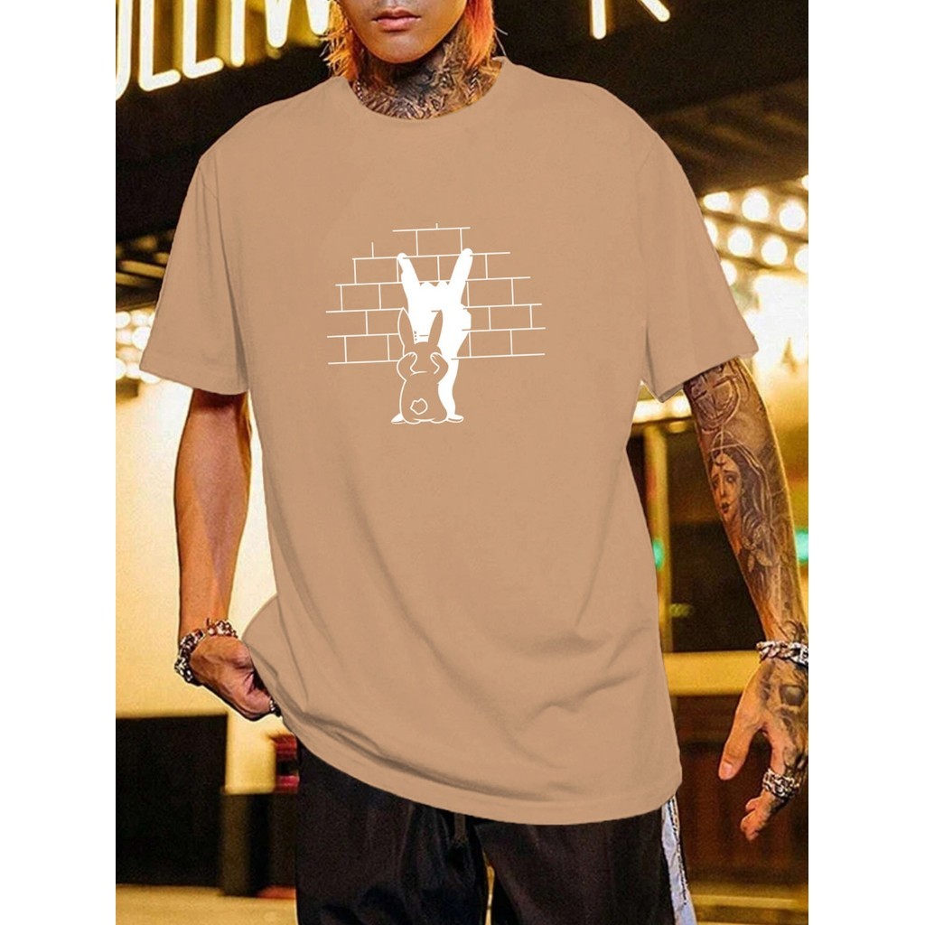 Camiseta Streetwear Estampada Coelho Blusa Oversized Estilosa Moderna Casual Despojada