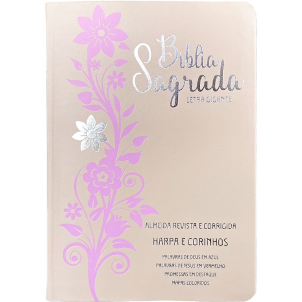 Bíblia Sagrada | ARC Letra Gigante | Harpa Cristã | Palavra de Jesus em vermelho | Rosé e Rosa em Oferta na Shopee