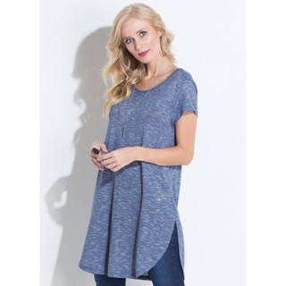 Blusa Alongada Com Barra Arredondada Quintess em Oferta na Shopee