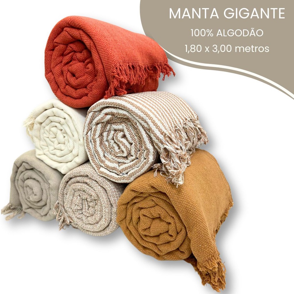 Manta para Sofá Cama Gigante Super King 1,80x3,00 metros 100% Algodão Protetor Capa