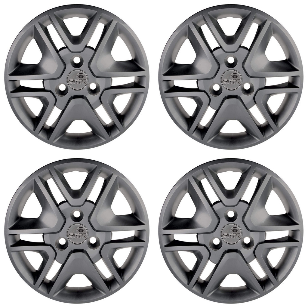 Calota Aro 14" cor Grafite Mod Kwid Intense 18/20 (Jogo c/ 4 Calotas) Grid - 877CP-GFT-E