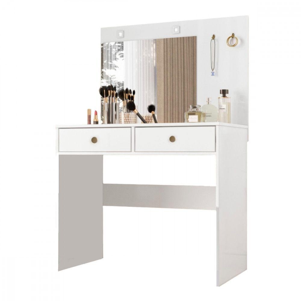 Penteadeira Camarim Com Espelho Ideal 2 Gavetas Moval Branco em Oferta na Shopee