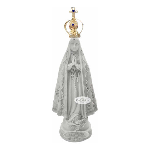 Imagem Nossa Senhora Aparecida Mármore 22,5cm Coroa Folheada