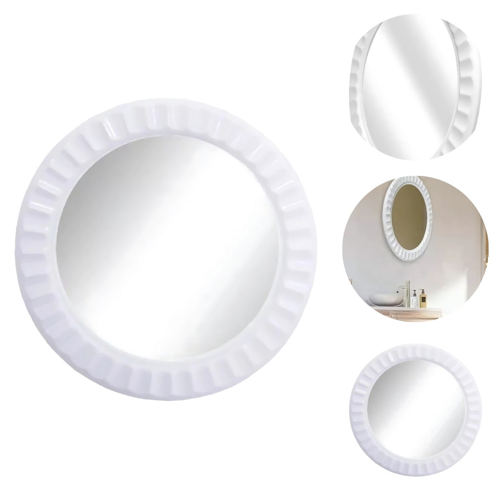 Espelho de Parede Redondo 26,5cm Moldura Plástica Decoração