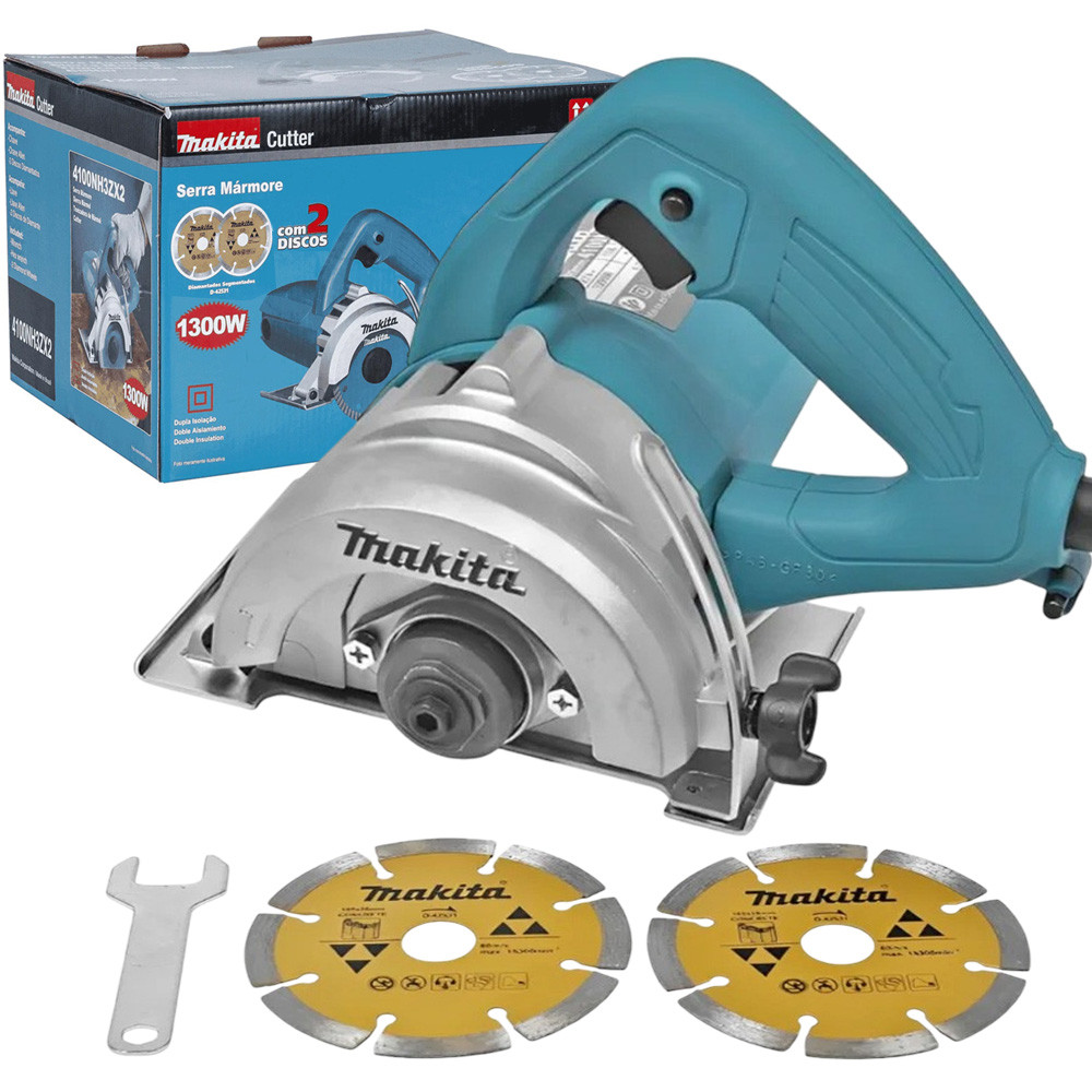 Serra Mármore 110mm 1300W Com 2 Discos 4100NH3ZX2 Makita Profissional - Home & Living