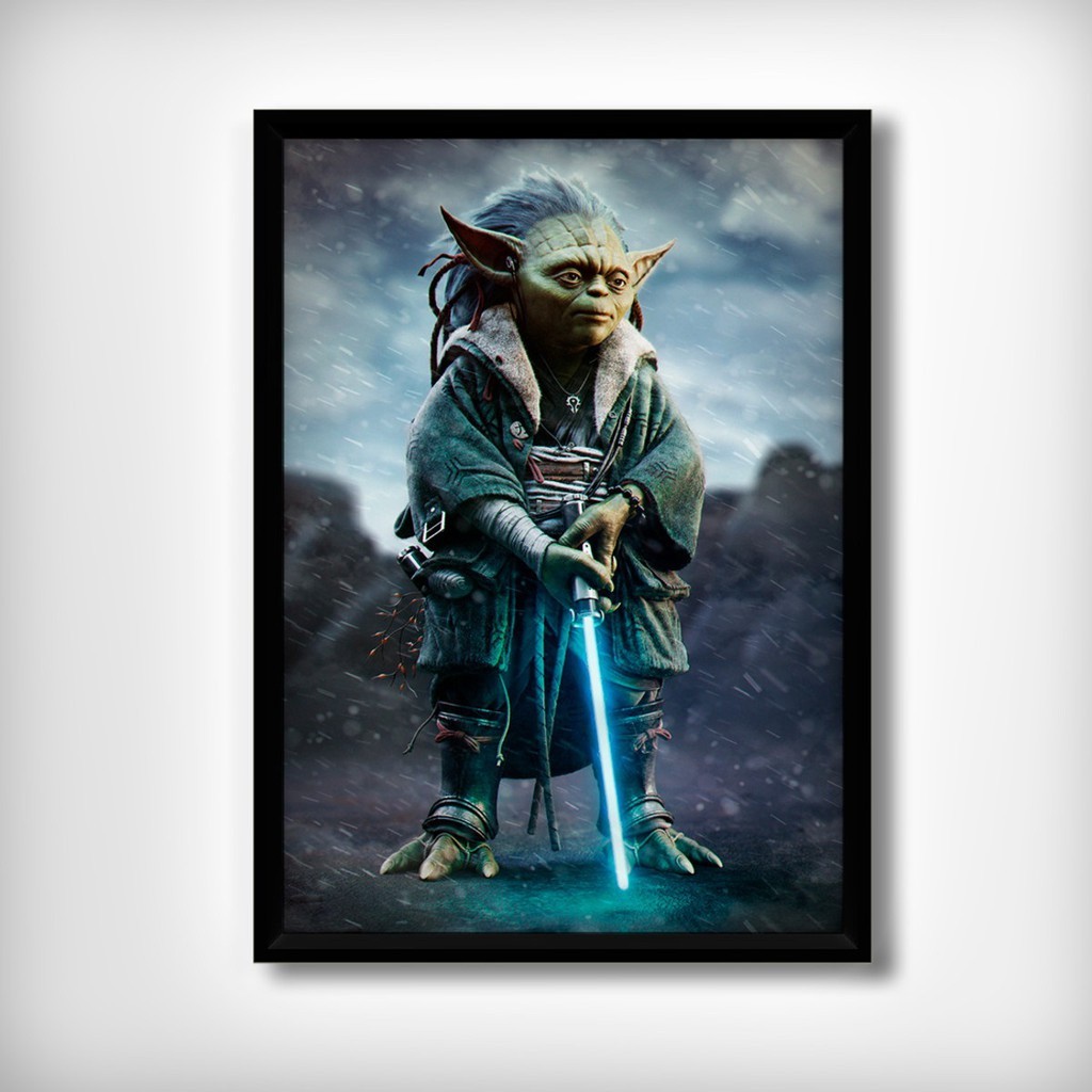 Quadro decorativo 1 peça 20x30 Mestre Yoda star wars universo geek nerd