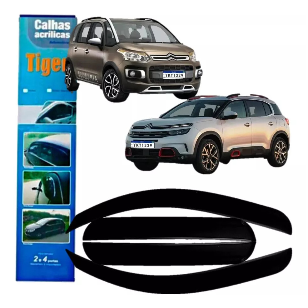CALHA DE CHUVA DEFLETOR CITROEN AIRCROSS / C3 PICASSO 4P 2012 a 2018