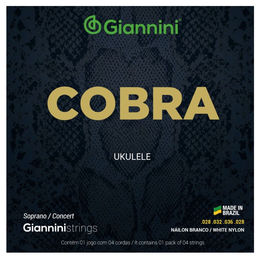 Kit 3 Encordoamento Ukulelê Giannini Cobra Concert Soprano GEUKSC Nylon