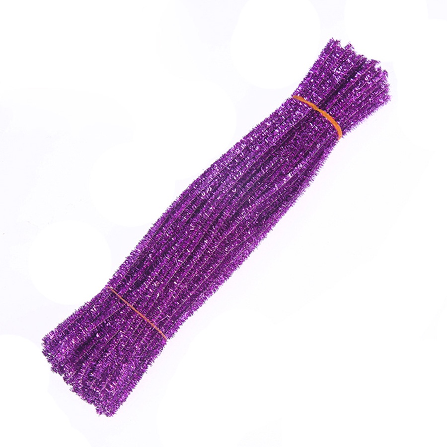 Haste de Chenille Roxo com 30 cm - Arame Flexíveis - Limpadores de Cachimbo - 100 unidades - Rizzo