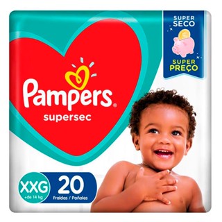 Fralda Descartável Pampers Supersec Pacotão XXG 20 Unidades