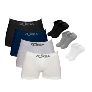Kit 12 Cuecas Boxer Algodão + 3 Pares de Meias M4 C Curto