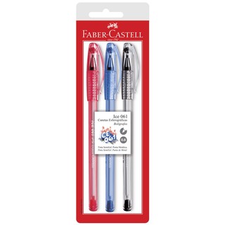 Caneta esferográfica 061 Ice AZ/PR/VM Faber-Castell em Oferta na Shopee