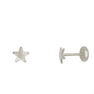 Brinco Estrela Lisa Infantil Prata 925