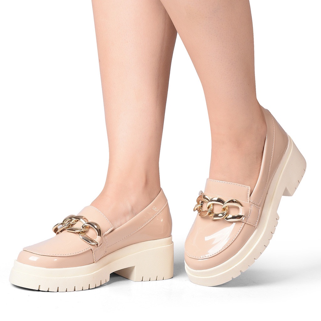 Mocassim  feminino Tratorado Oxford sapato corrente preto verniz confortavel em Oferta na Shopee