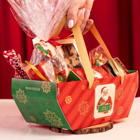 05 Cesta com Alça Pequena Noel 3557 (JANGO NATAL 2023) LANÇAMENTO