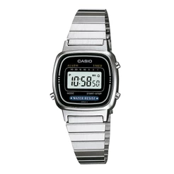 Relógio digital Casio Feminino Vintage Prata Vintage Mini Original LA670WA-1DF Relógio De Pulso