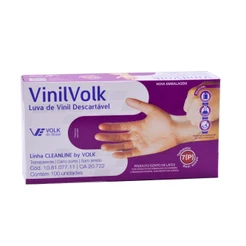 Luva De Vinil Volk Sem Amido c/100un Tam. P