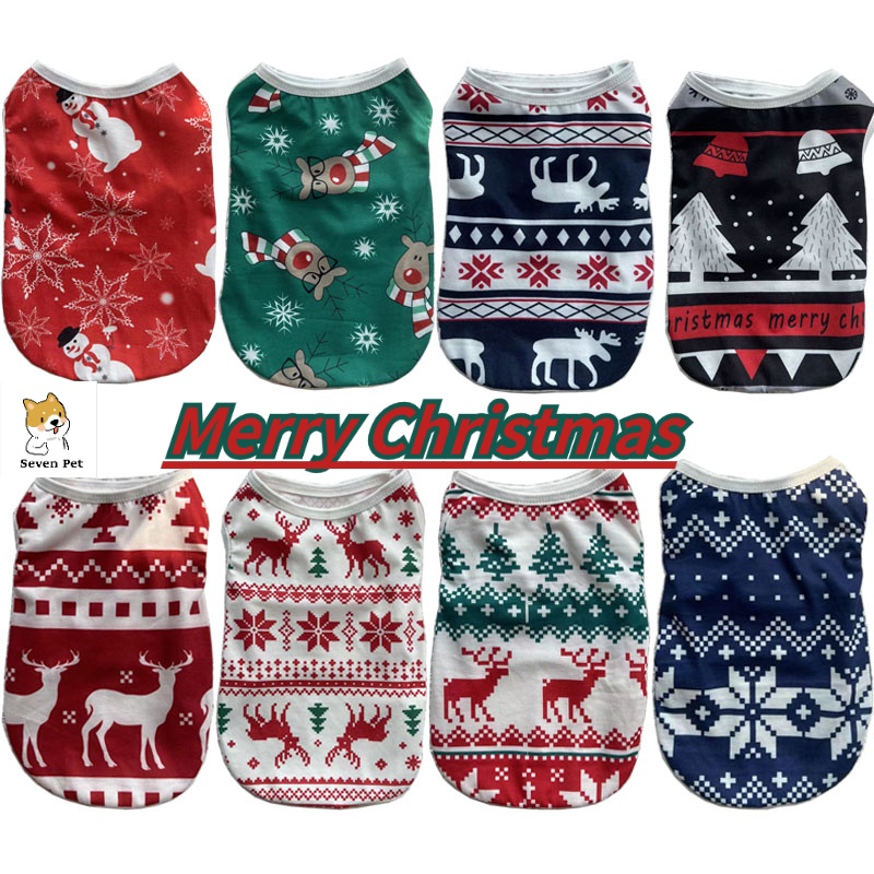 Roupas De Natal Sevenpet Christmas Dog Clothes for Shih Tzu Soft Pet Vest Camiseta De Ano Novo Cachorro