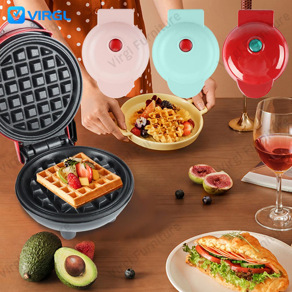 Moldes elétricos para waffle, portátil, fácil de usar, máquina de waffle elétrica, forno de bolo de ovo bolha para guloseimas saborosas, mini pote de waffle, perfeitamente cozido, pote de forno de bolo de ovo bolha (Virgil home)