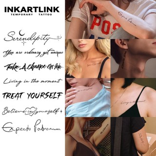 Emocional Frase Inspiradora Em Inglês Tatuagem Temporária Autocolantes , Mágica De Longa Duração À Prova D